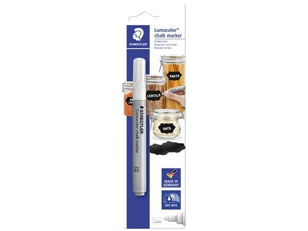 Lumocolor chalk marker ronde punt wit