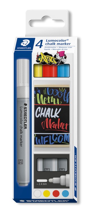 Lumocolor chalk marker ronde punt - set 4 st