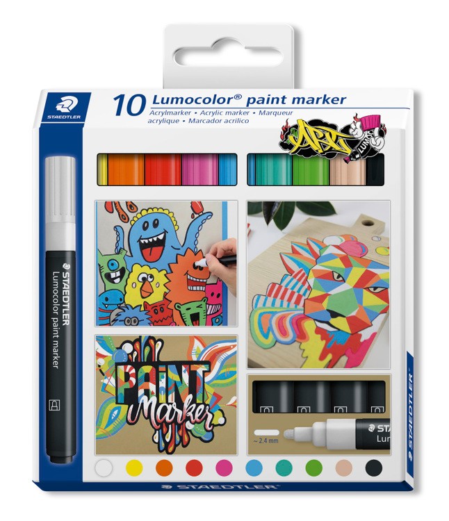 Lumocolor paint marker ronde punt - set 10 st