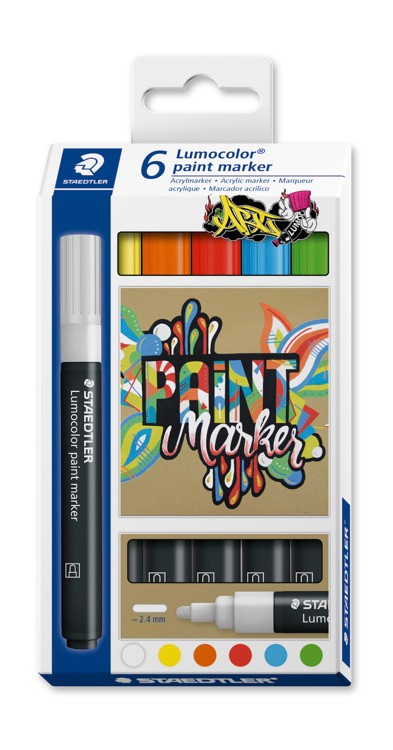 Lumocolor paint marker ronde punt - set 6 st