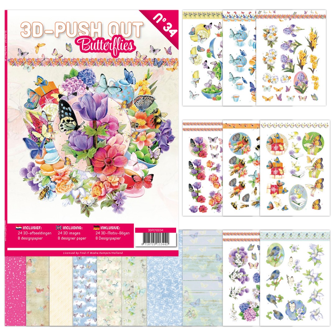 3D Push Out book 34 - Butterflies 3D Push Out book 34 - Butterflies