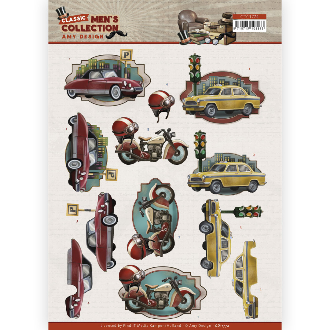 3D cutting sheet - Amy Design – Classic men's Collection - Cars 3D cutting sheet - Amy Design – Classic men's Collection - Cars