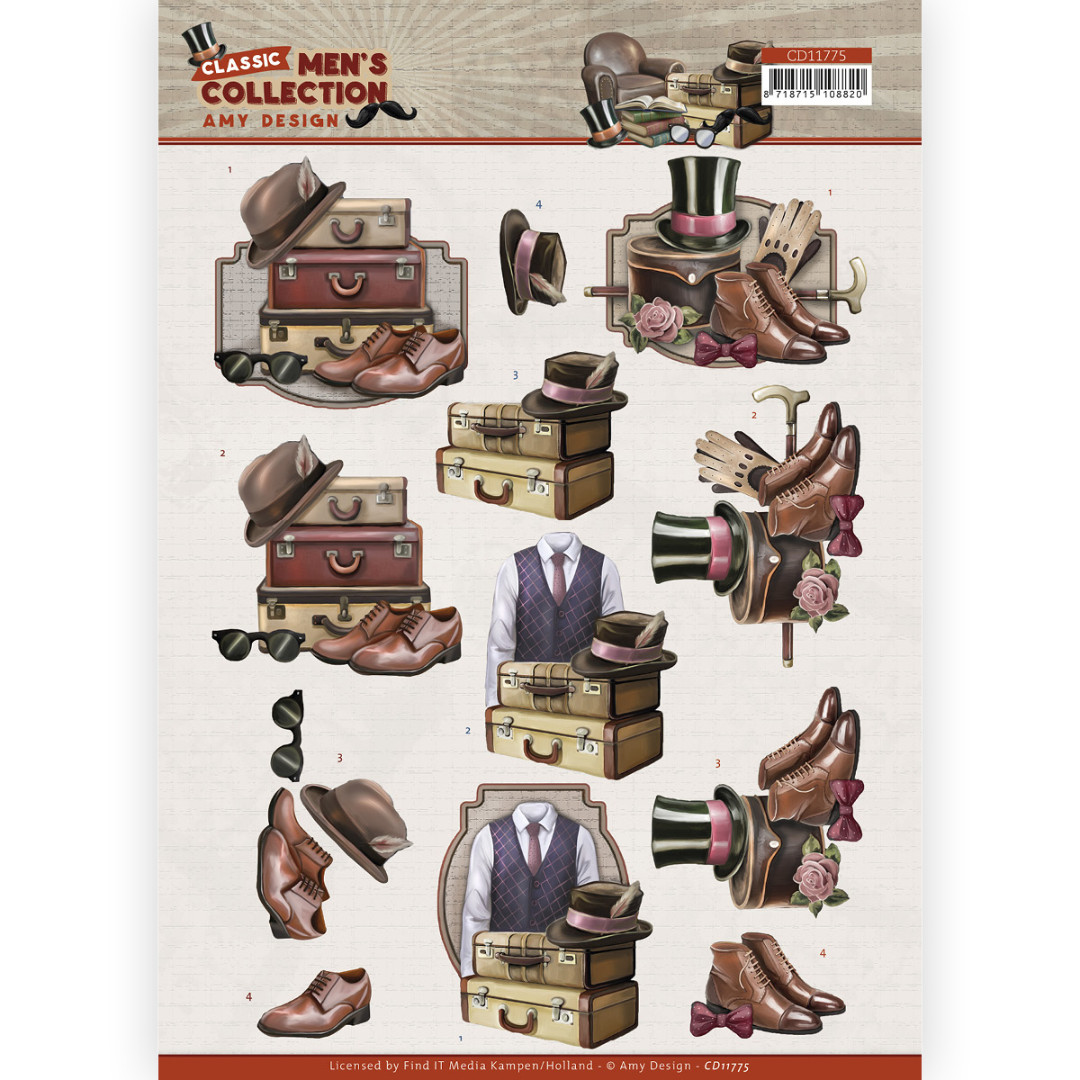 3D cutting sheet - Amy Design – Classic men's Collection - Gentleman 3D cutting sheet - Amy Design – Classic men's Collection - Gentleman