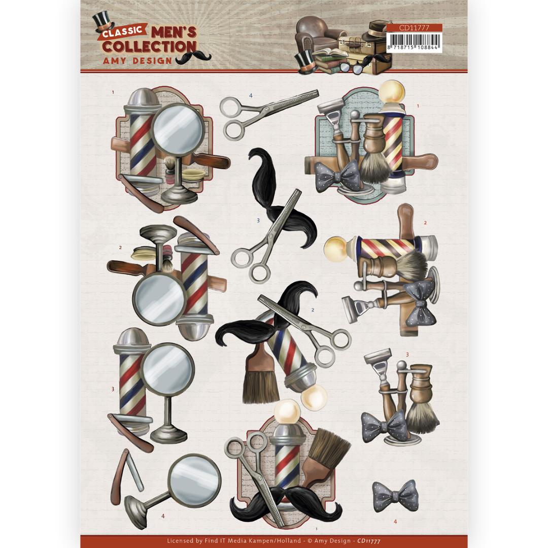 3D cutting sheet - Amy Design – Classic men's Collection - Barber 3D cutting sheet - Amy Design – Classic men's Collection - Barber