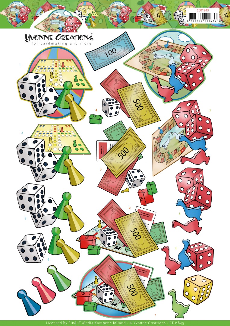 3D Cutting Sheet - Yvonne Creations - Board Games 3D Cutting Sheet - Yvonne Creations - Board Games