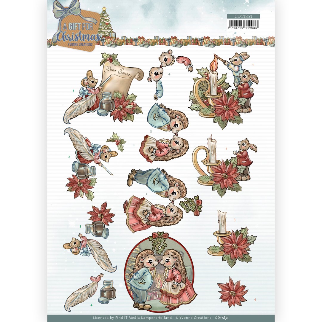 3D Cutting Sheet - Yvonne Creations - A Gift for Christmas - Dear santa 3D Cutting Sheet - Yvonne Creations - A Gift for Christmas - Dear santa