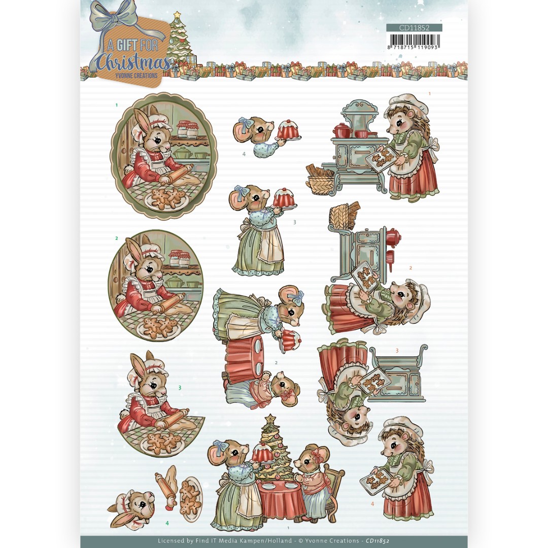 3D Cutting Sheet - Yvonne Creations - A Gift for Christmas - Christmas Cake 3D Cutting Sheet - Yvonne Creations - A Gift for Christmas - Christmas Cake