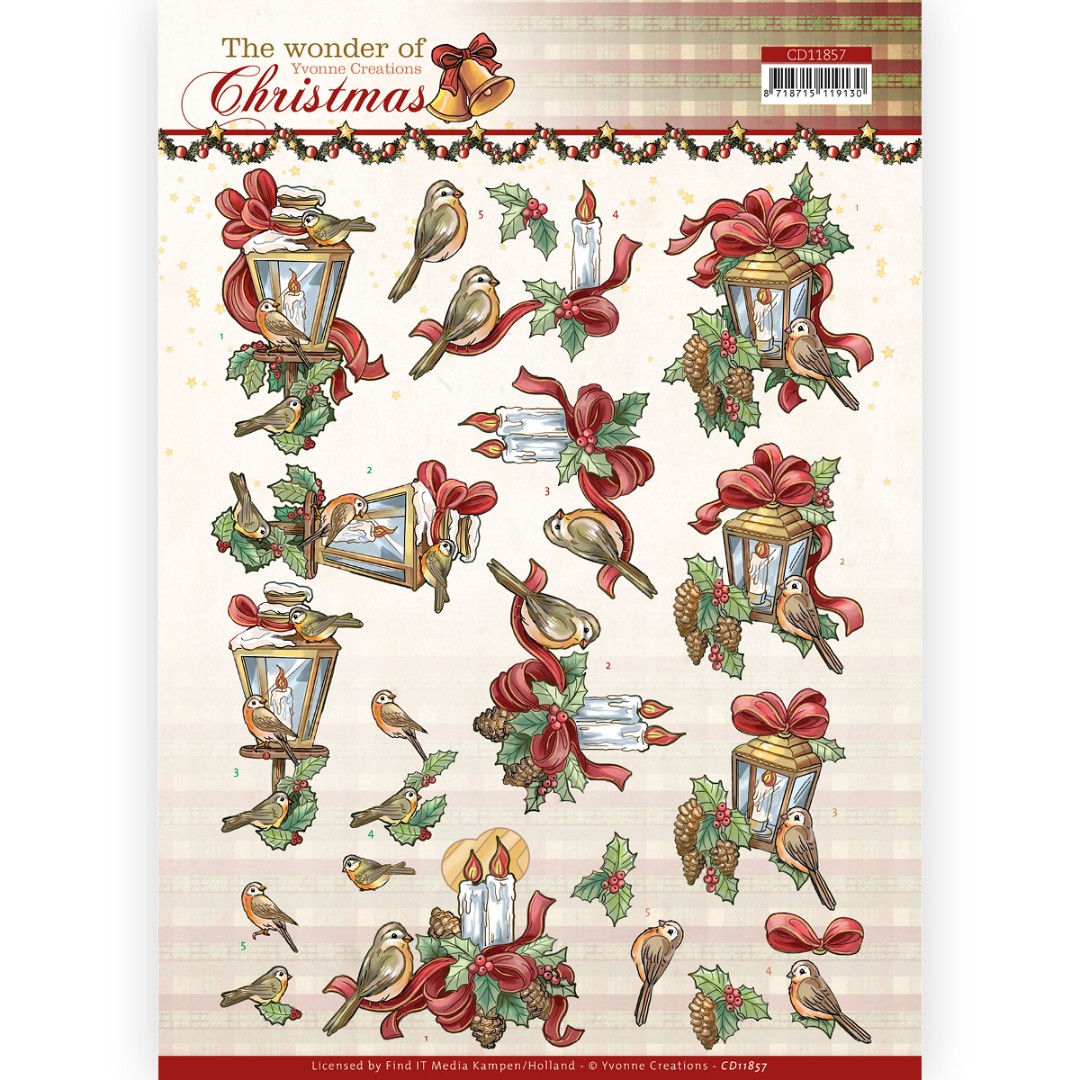 3D Cutting Sheet - Yvonne Creations - The Wonder of Christmas - Wonderful Candles