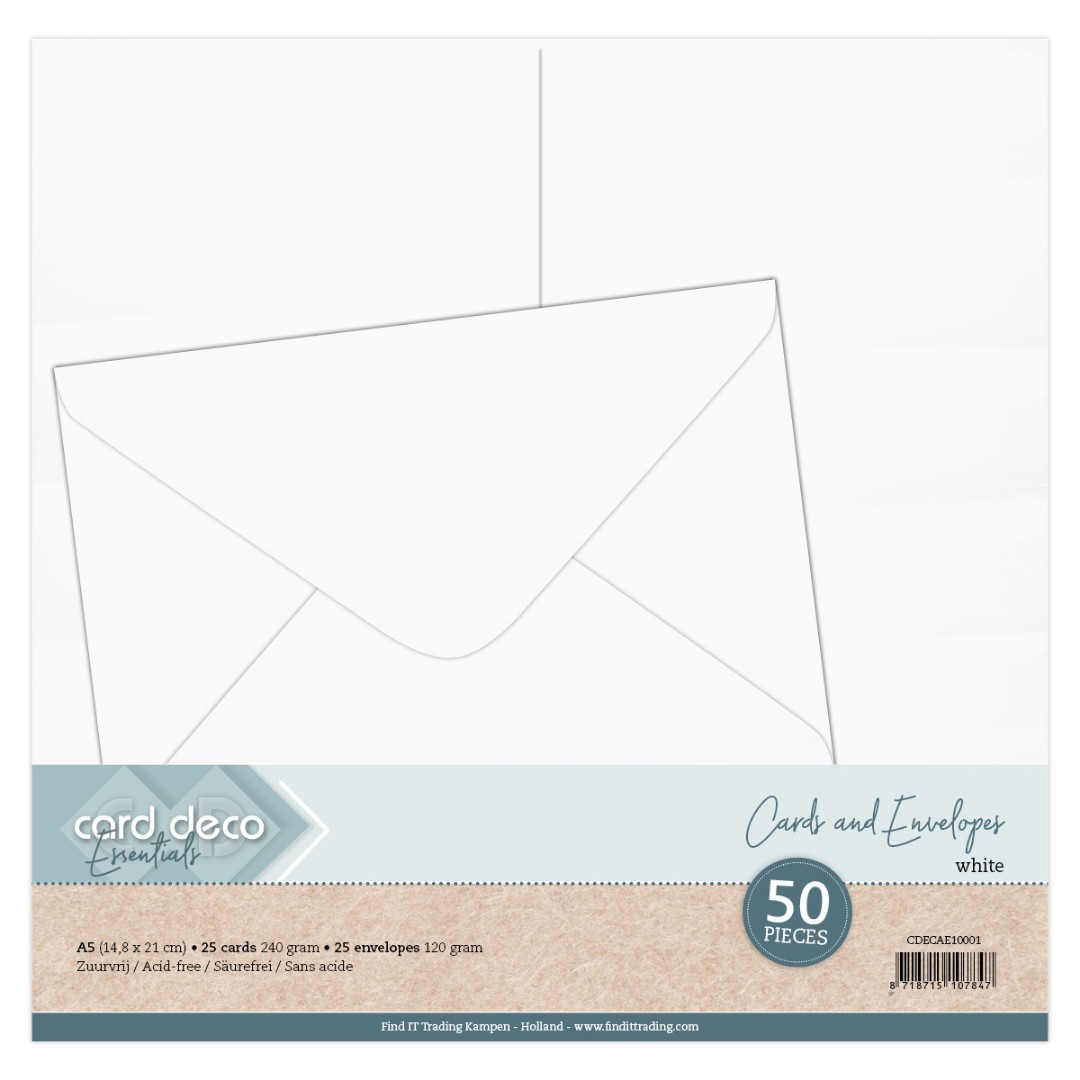 A5 Cards and Envelopes 50PK White A5 Cards and Envelopes 50PK White