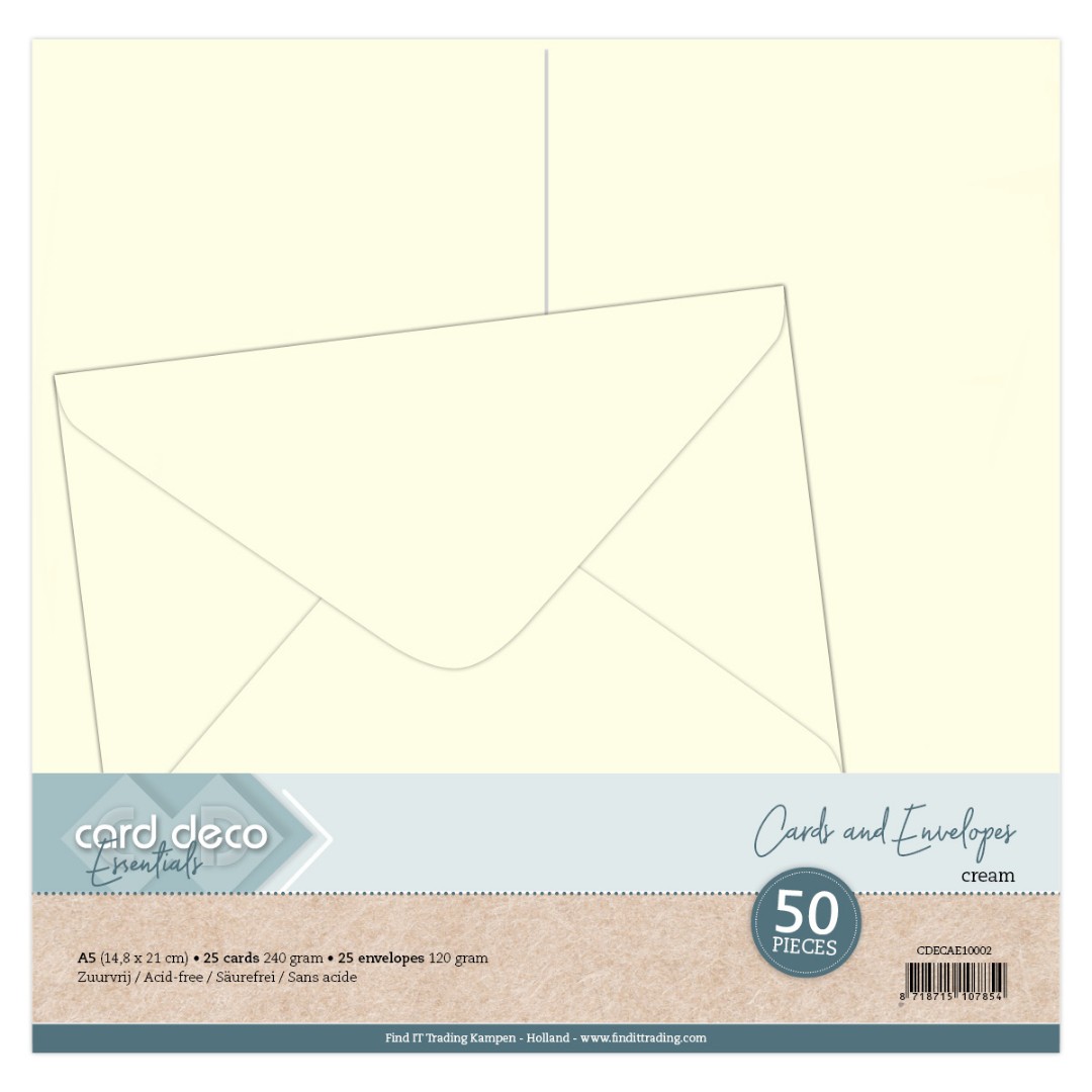 A5 Cards and Envelopes 50PK Cream A5 Cards and Envelopes 50PK Cream