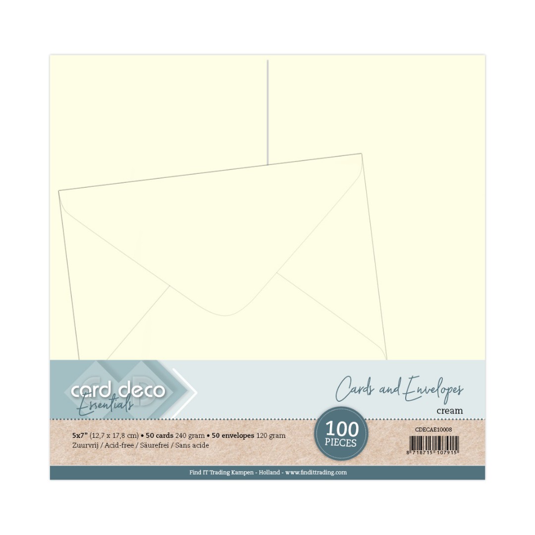 5 x 7 Cards and Envelopes 100PK Cream 5 x 7 Cards and Envelopes 100PK Cream