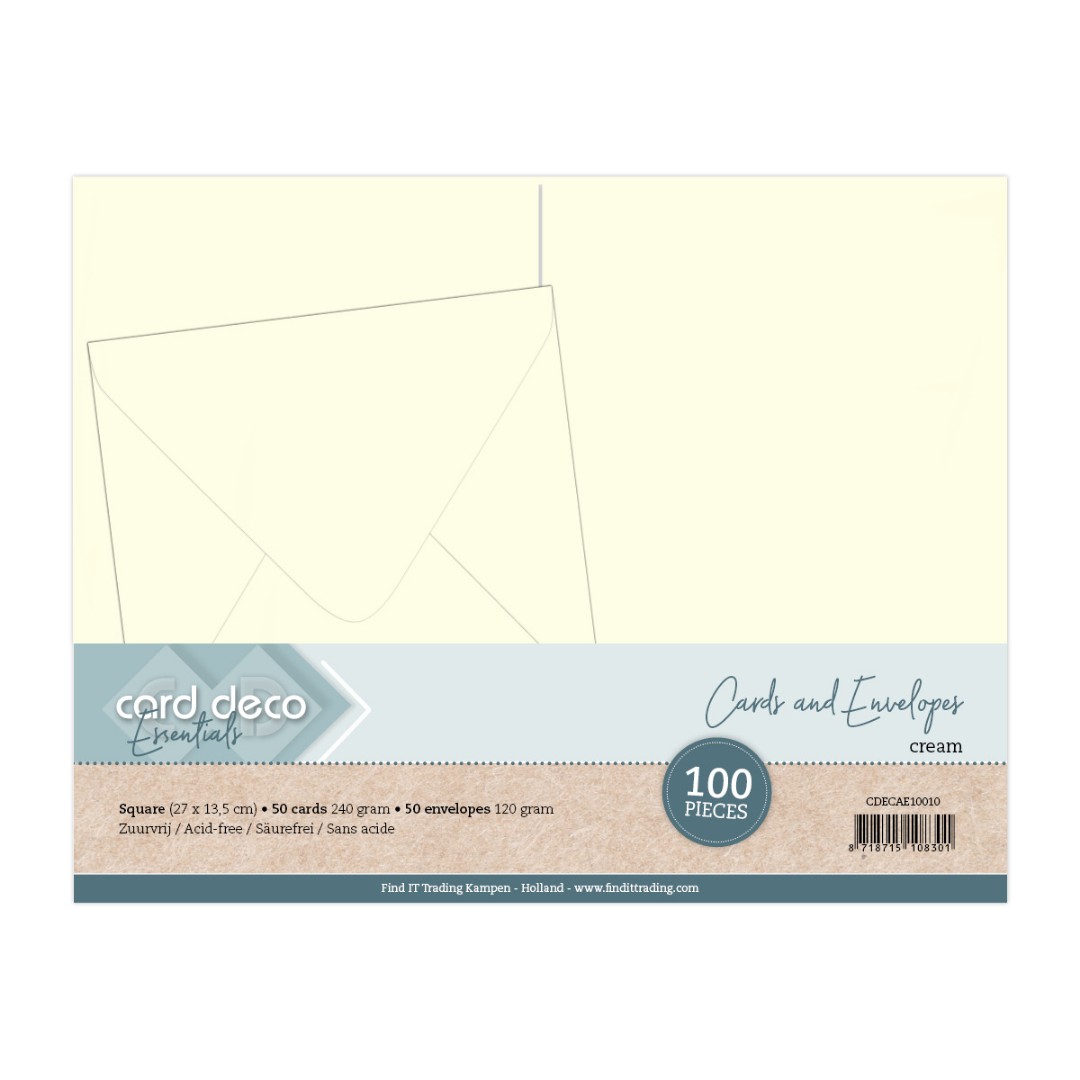 Square Cards and Envelopes 135x135 100PK Cream Square Cards and Envelopes 135x135 100PK Cream