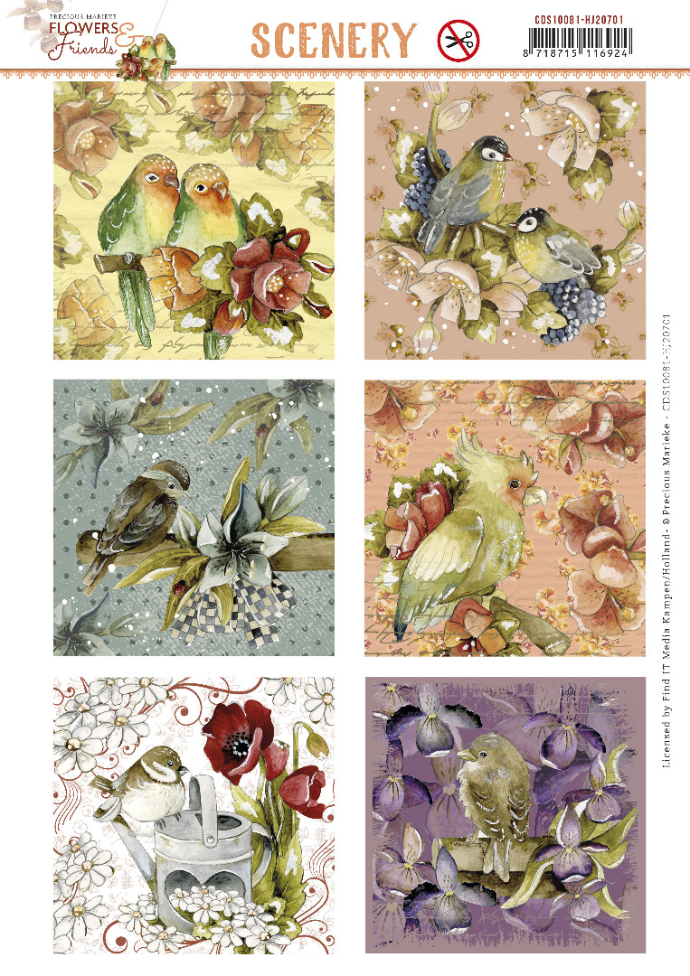 Push Out Scenery - Precious Marieke - Aquarella - Flowers and Friends Square