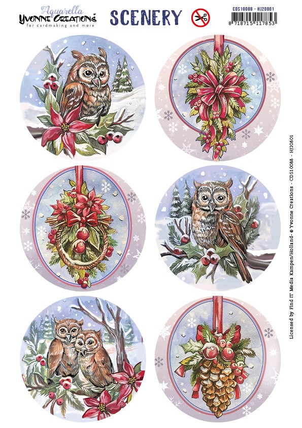 Scenery - Yvonne Creations - Aquarella - Christmas Miracle - Owl Round