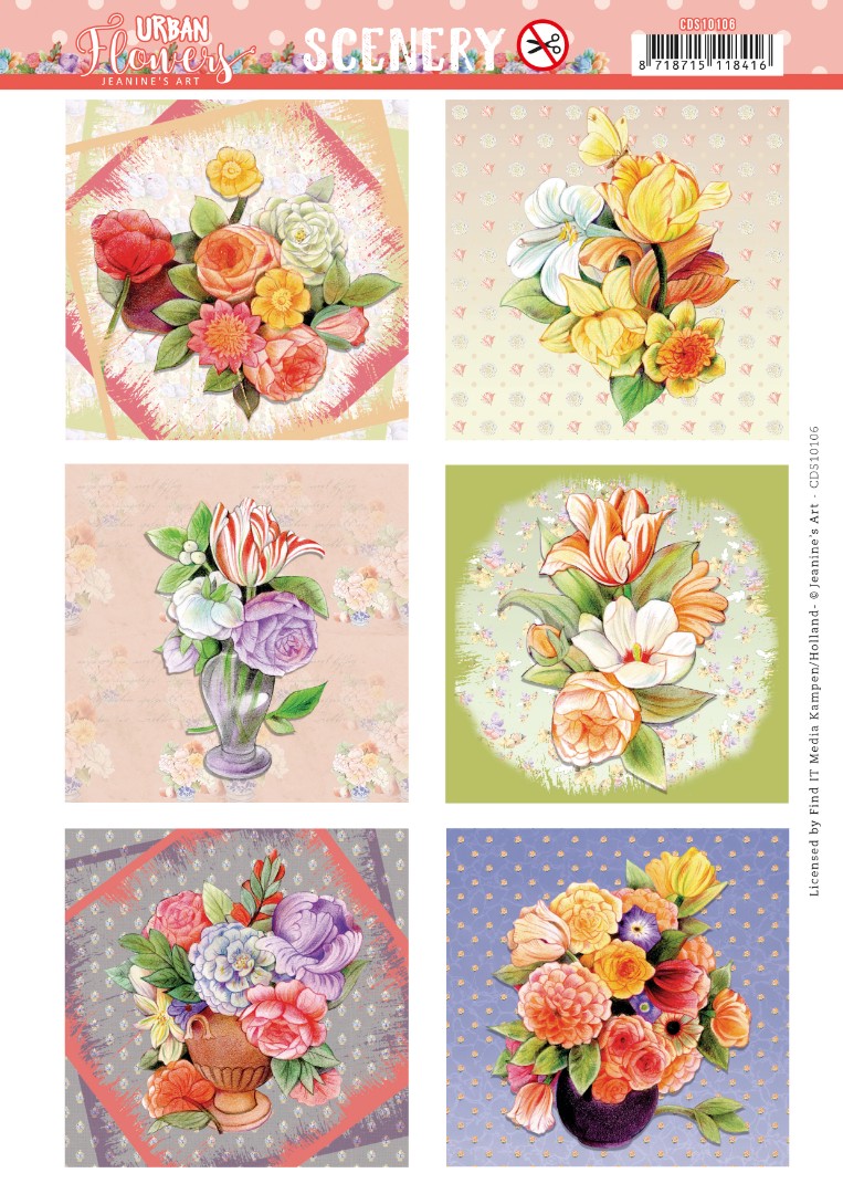 Push Out Scenery - Jeanine's Art - Urban Flowers - Tulips Square Push Out Scenery - Jeanine's Art - Urban Flowers - Tulips Square
