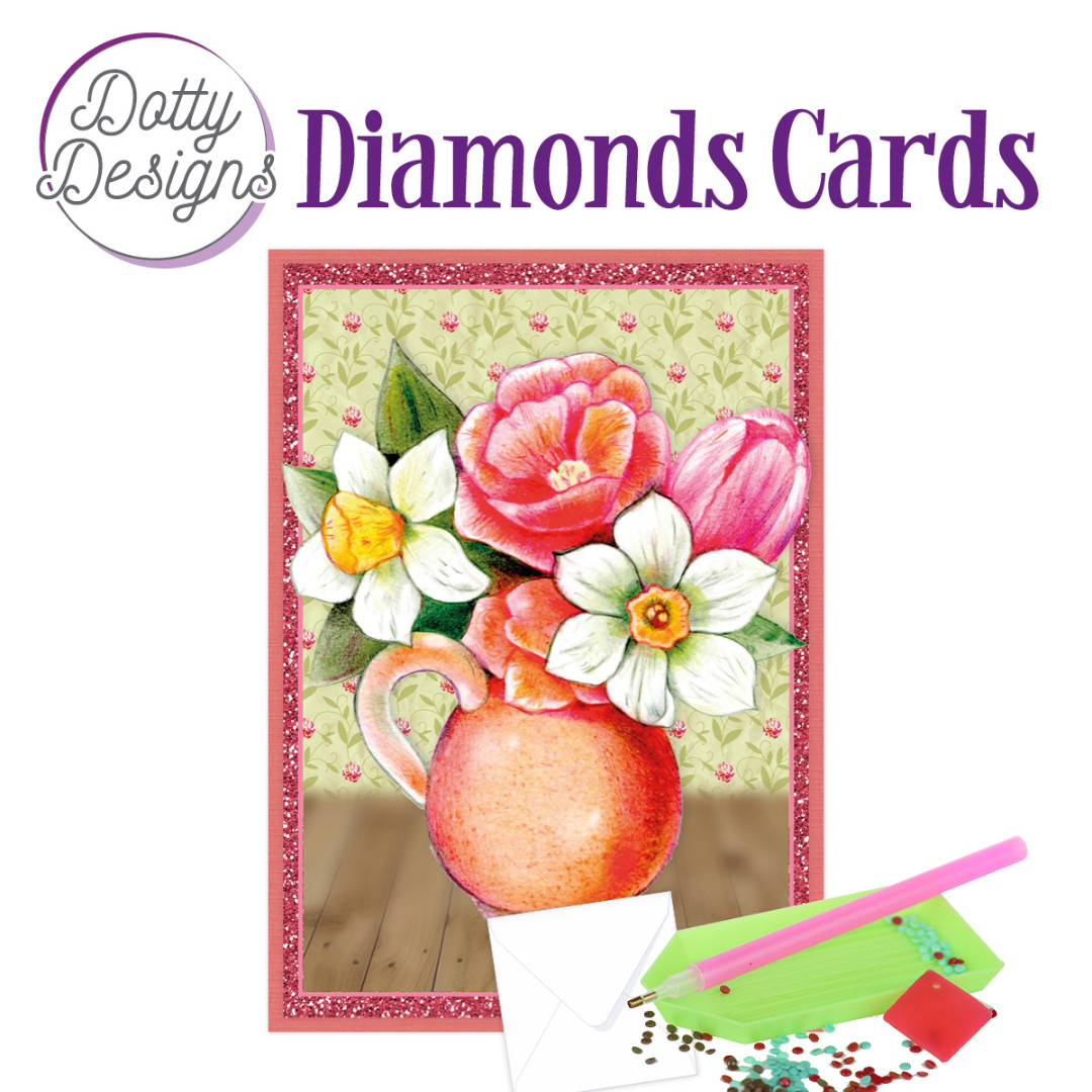Dotty Designs Diamond Cards - Vase with Flowers Dotty Designs Diamond Cards - Vase with Flowers