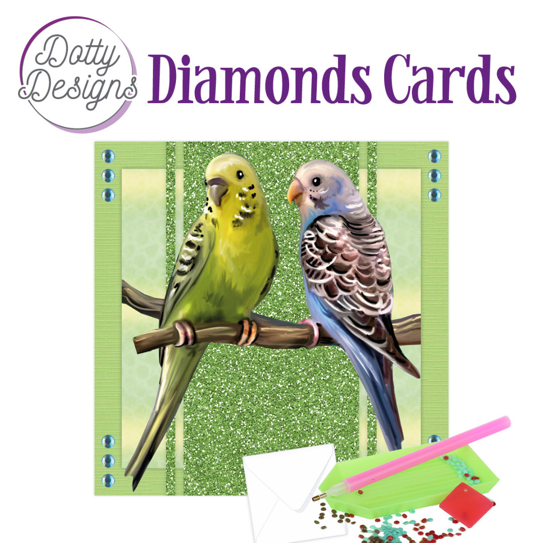 Dotty Designs Diamond Cards - Parakeets Dotty Designs Diamond Cards - Parakeets