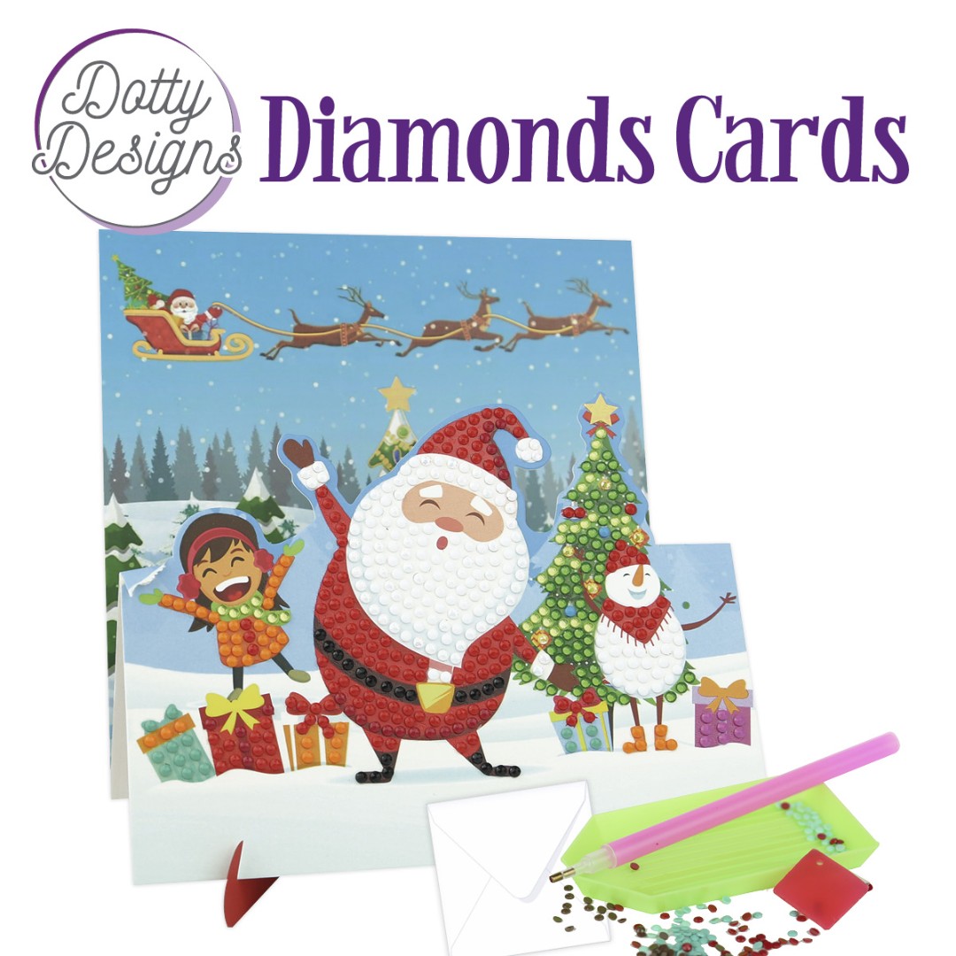 Dotty Designs Diamond Easel Card 131 - Santa Dotty Designs Diamond Easel Card 131 - Santa