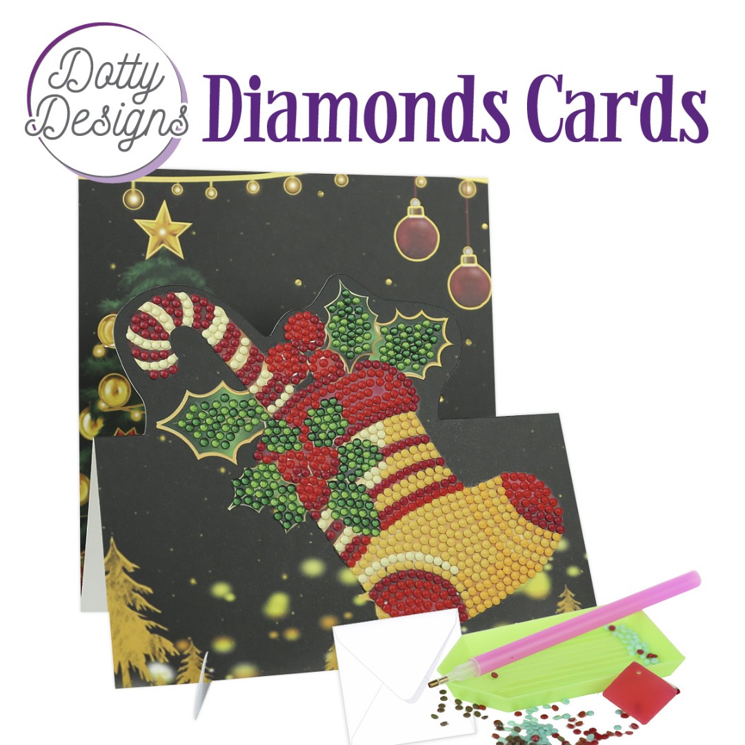 Dotty Designs Diamond Easel Card 137 - Christmas Sock Dotty Designs Diamond Easel Card 137 - Christmas Sock