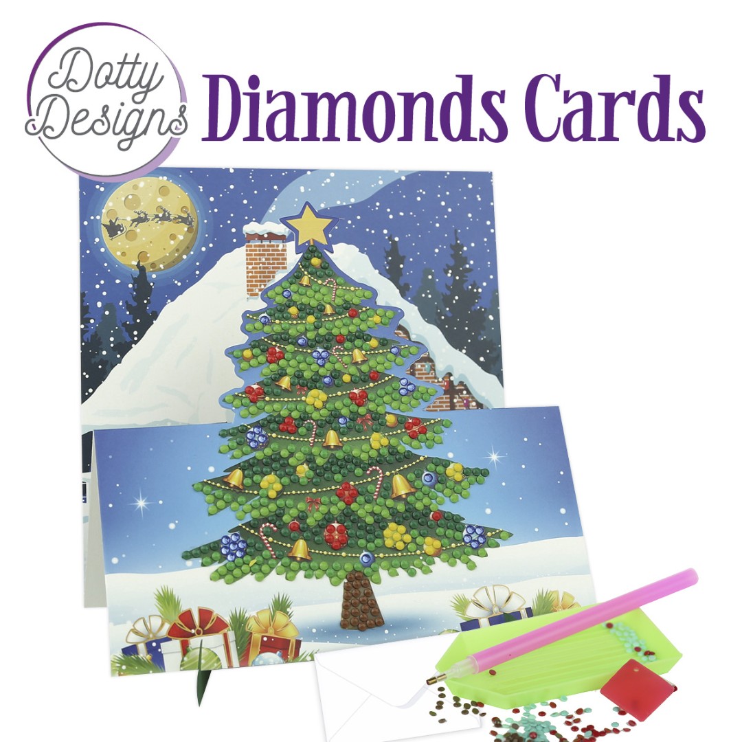 Dotty Designs Diamond Easel Card 138 - Decorated Christmas Tree Dotty Designs Diamond Easel Card 138 - Decorated Christmas Tree