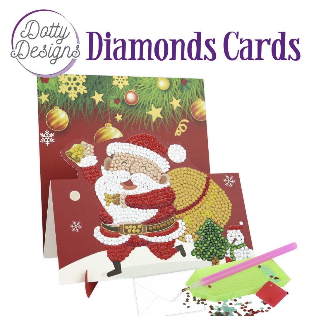 Dotty Designs Diamond Easel Card 139 - Santa with Bell Dotty Designs Diamond Easel Card 139 - Santa with Bell