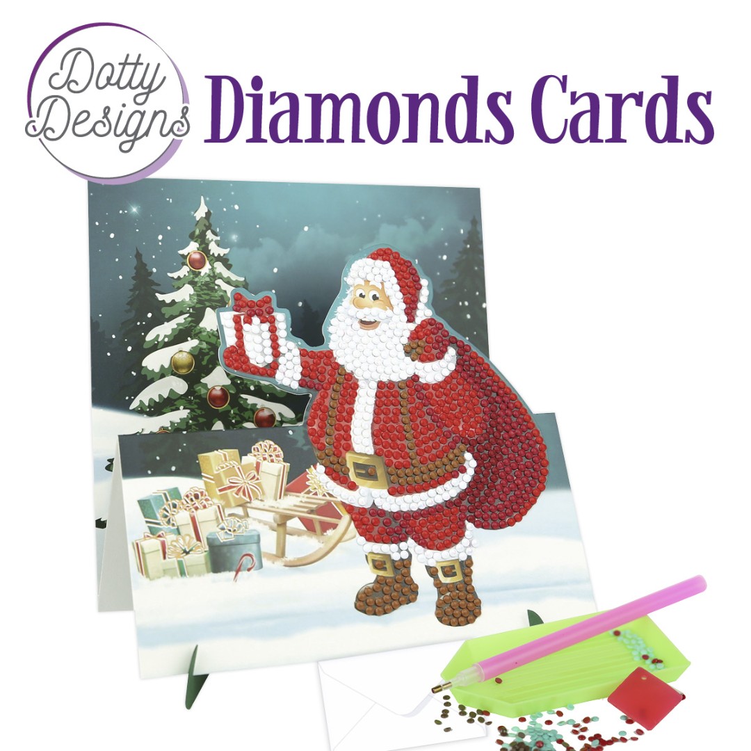 Dotty Designs Diamond Easel Card 140 - Santa with Sledge Dotty Designs Diamond Easel Card 140 - Santa with Sledge