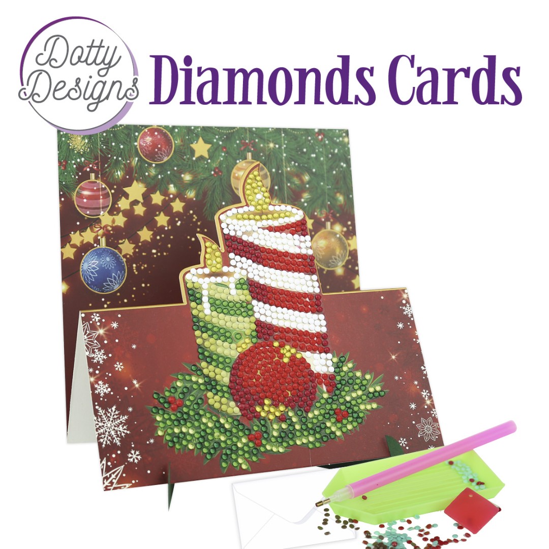 Dotty Designs Diamond Easel Card 141 - Candles Dotty Designs Diamond Easel Card 141 - Candles