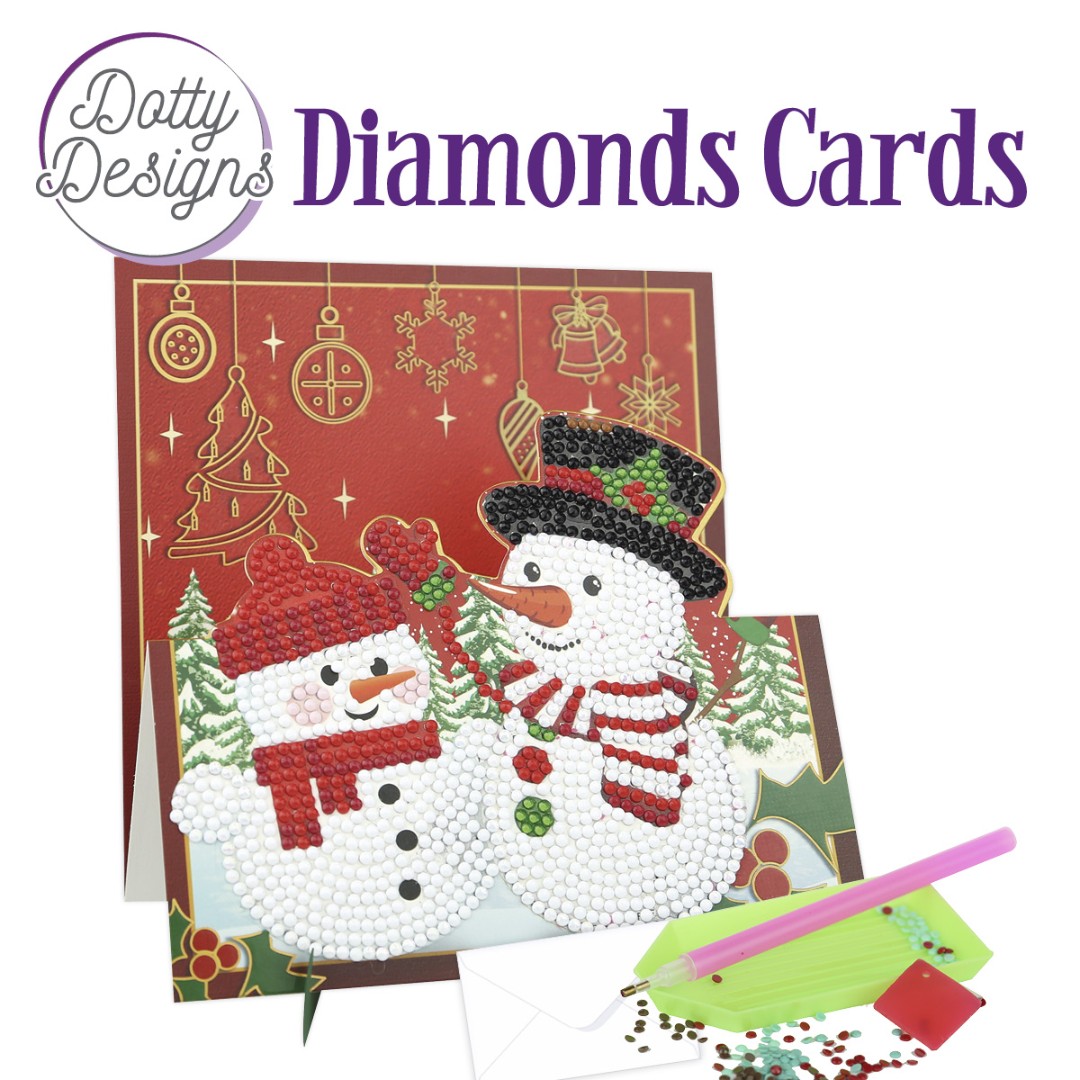 Dotty Designs Diamond Easel Card 143 - Two Snowmen Dotty Designs Diamond Easel Card 143 - Two Snowmen