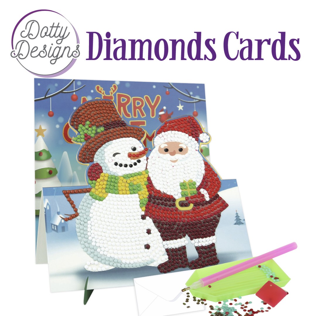 Dotty Designs Diamond Easel Card 144 - Santa and Snowman Dotty Designs Diamond Easel Card 144 - Santa and Snowman