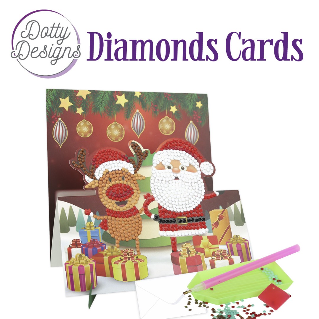 Dotty Designs Diamond Easel Card 146 - Santa with Deer Dotty Designs Diamond Easel Card 146 - Santa with Deer