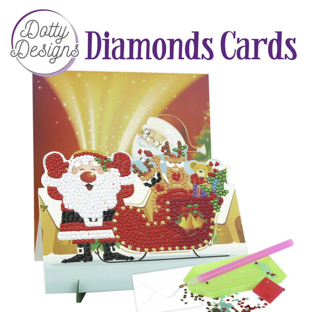 Dotty Designs Diamond Easel Card 147 - Santa with Sleigh Dotty Designs Diamond Easel Card 147 - Santa with Sleigh