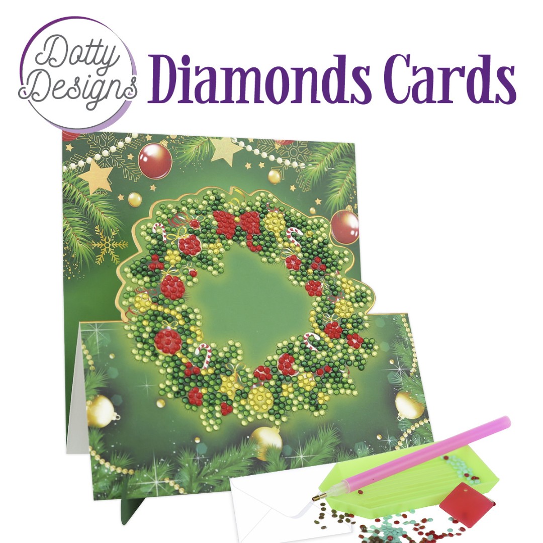 Dotty Designs Diamond Easel Card 148 - Christmas Wreath Dotty Designs Diamond Easel Card 148 - Christmas Wreath
