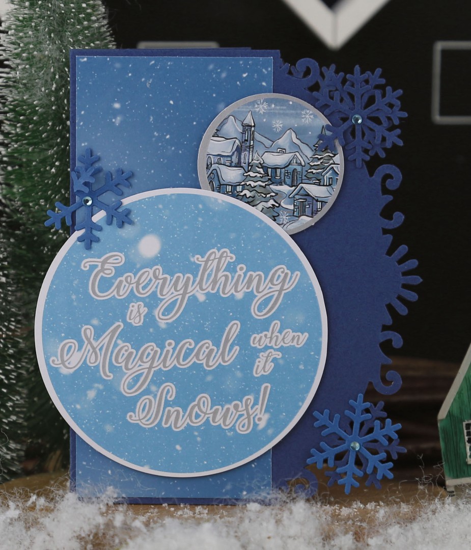 Card Deco Snowflake Collection - Shape Card Navy