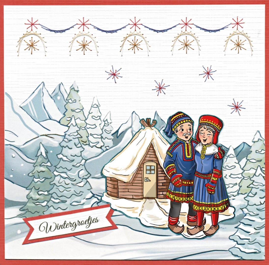 3D Cutting Sheet - Yvonne Creations - Funky Nanna – Nordic Winter - Ice Fishing