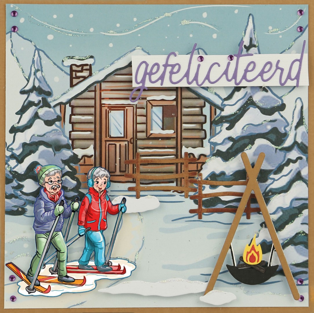 3D Push Out - Yvonne Creations - Funky Nanna – Nordic Winter - Wintersports