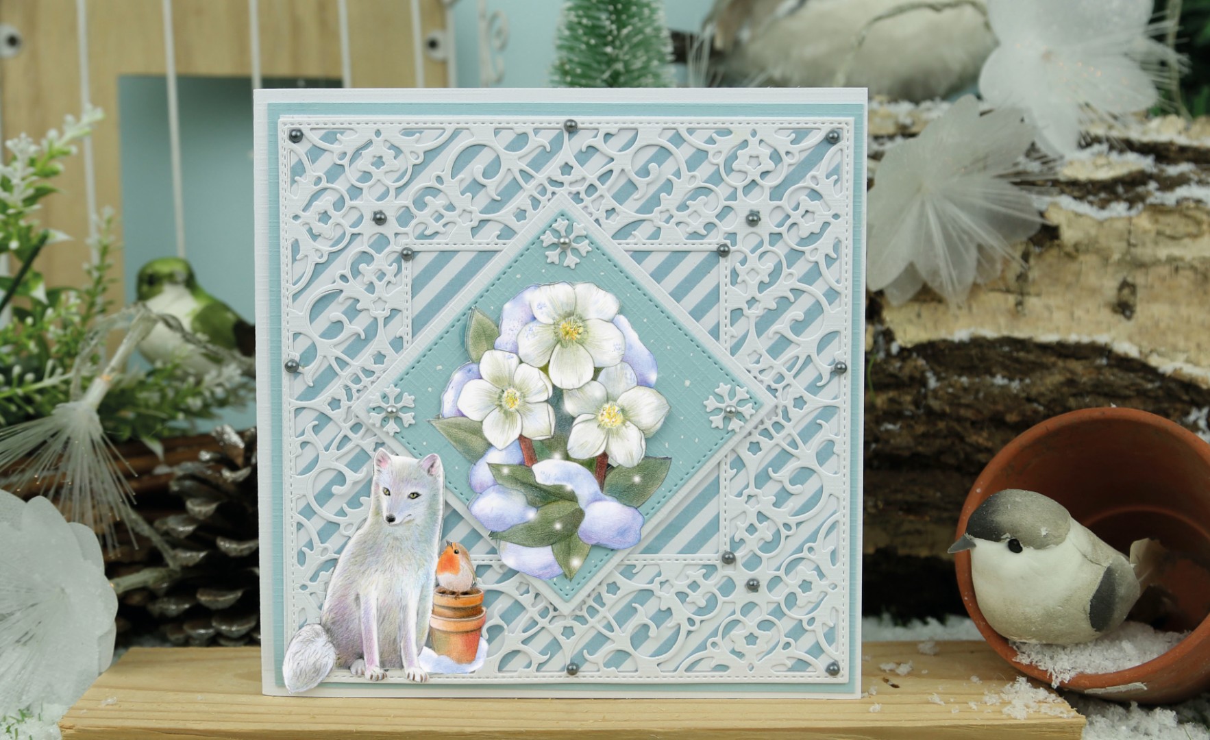 3D Push Out - Jeanine's Art - Winter Garden - Helleborus