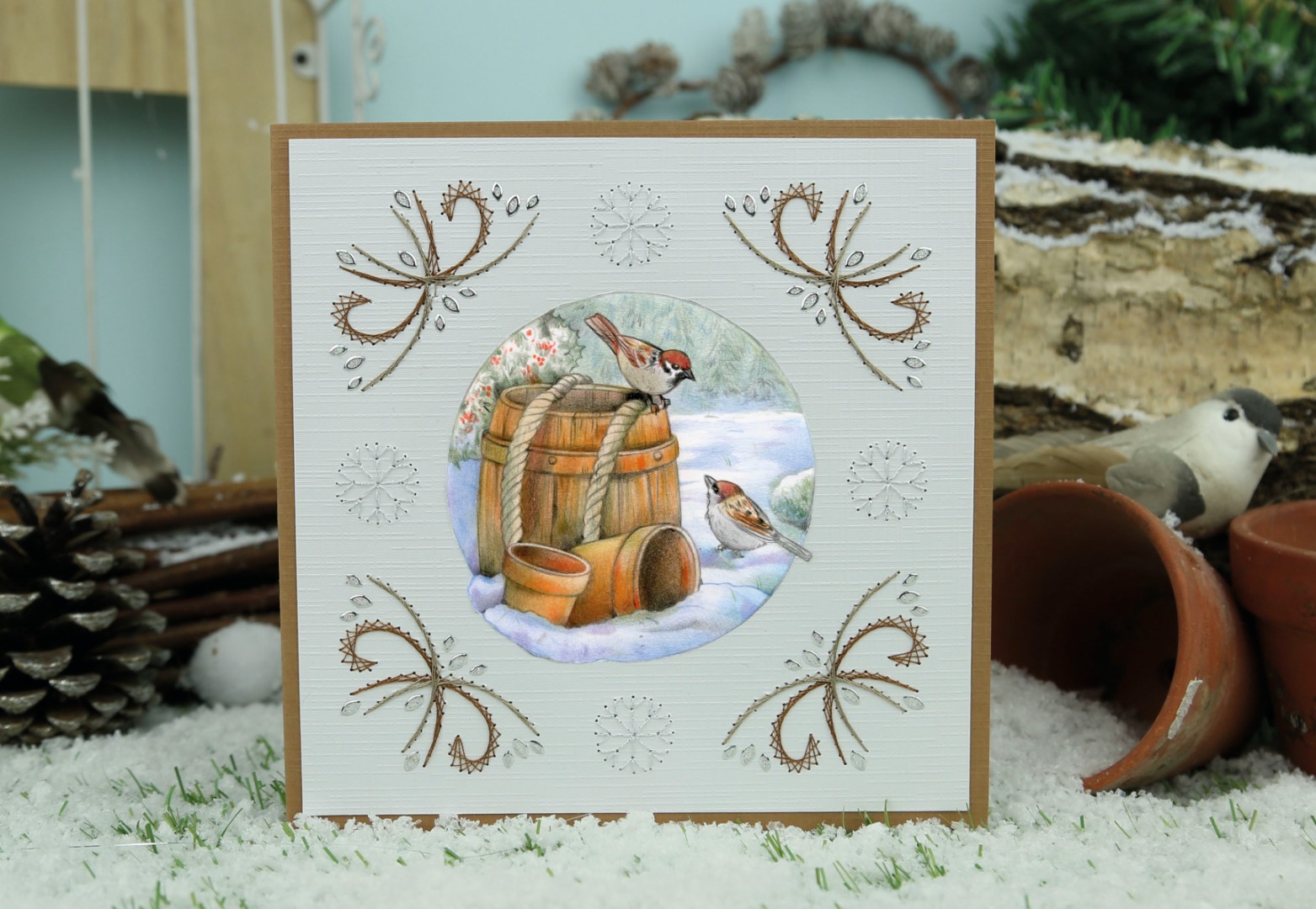 3D Push Out - Jeanine's Art - Winter Garden - Pheasant