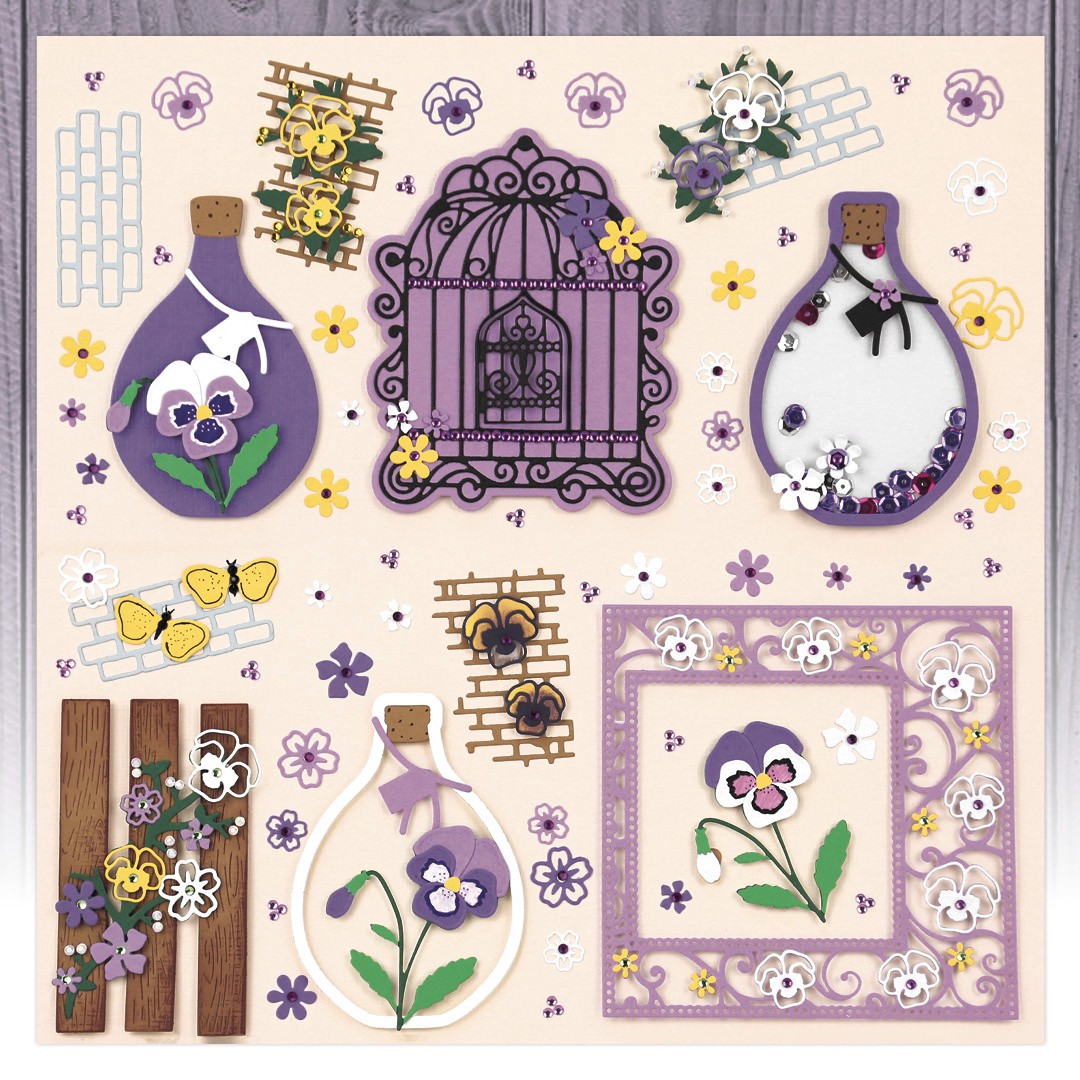 Dies - Precious Marieke - Purple Passion - Vase with Pansies