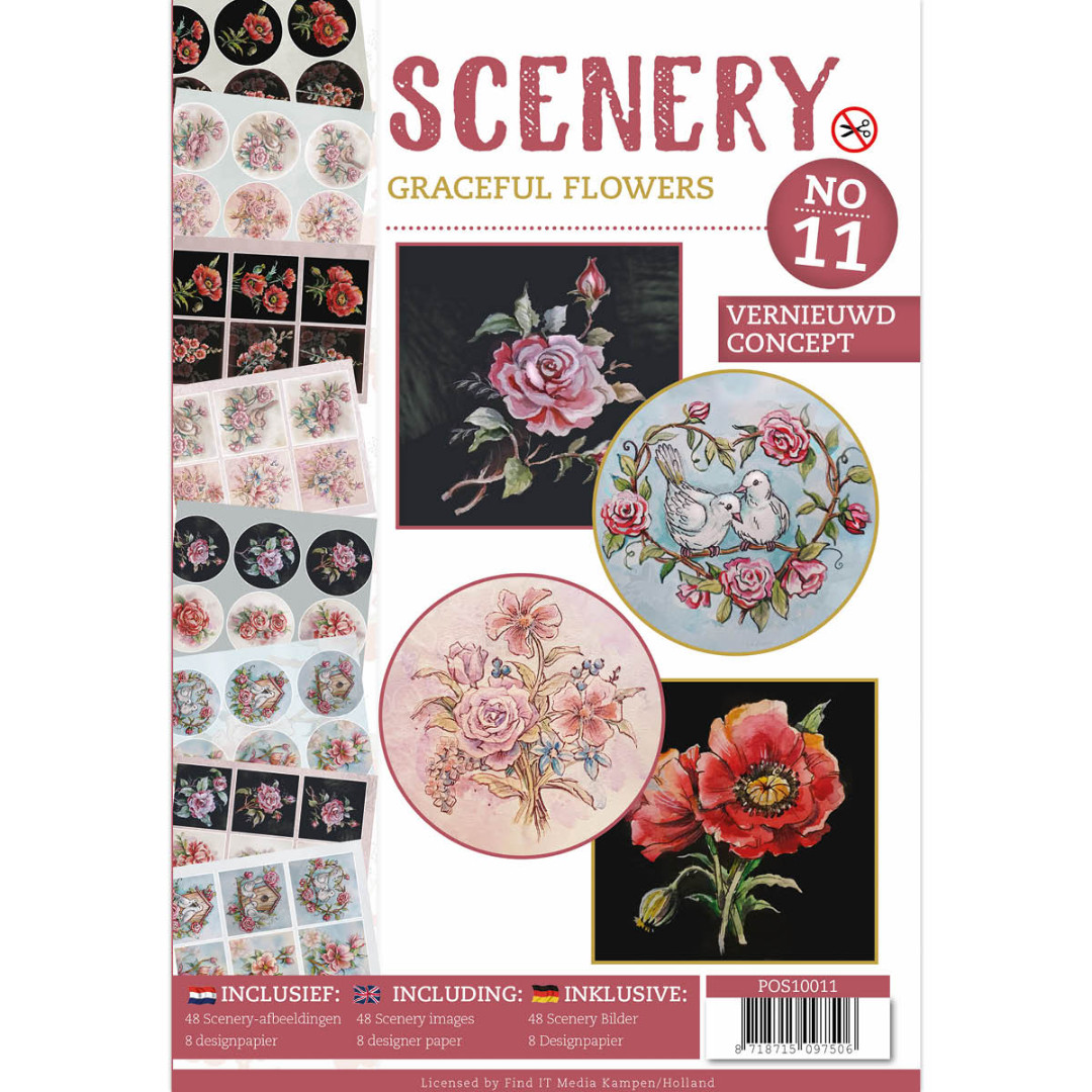 Push Out book Scenery 11 - Graceful Flowers Push Out book Scenery 11 - Graceful Flowers