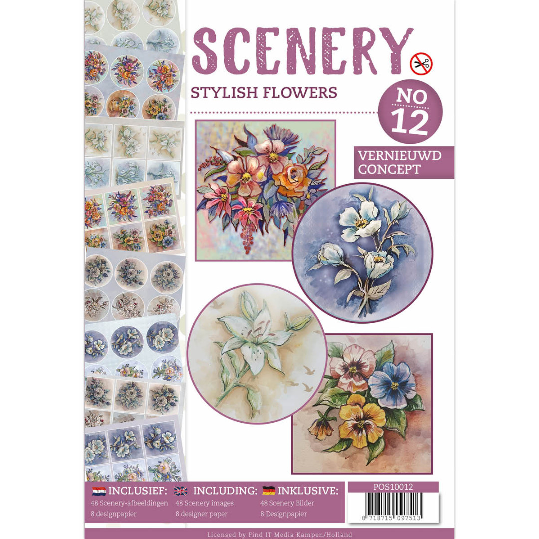 Push Out book Scenery 12 - Stylish Flowers Push Out book Scenery 12 - Stylish Flowers