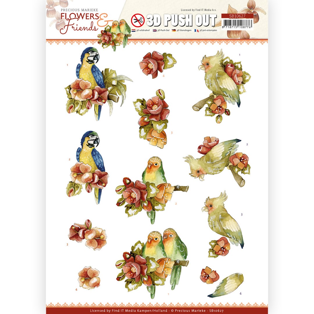 3D Push Out - Precious Marieke - Flowers and Friends - Flowers on Branch 3D Push Out - Precious Marieke - Flowers and Friends - Flowers on Branch