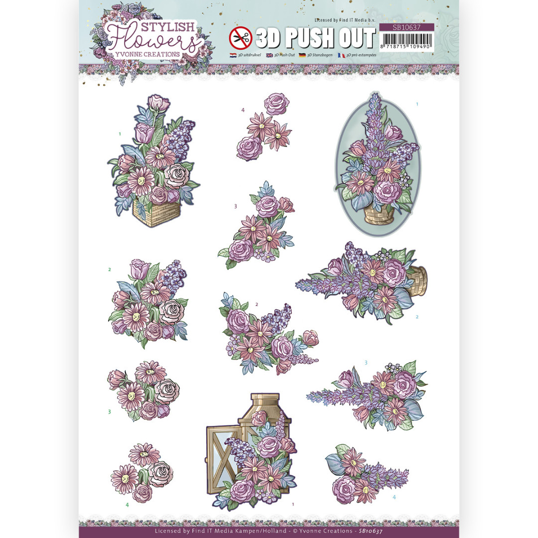 3D Push Out - Yvonne Creations - Stylish Flowers - Flower Arrangement 3D Push Out - Yvonne Creations - Stylish Flowers - Flower Arrangement