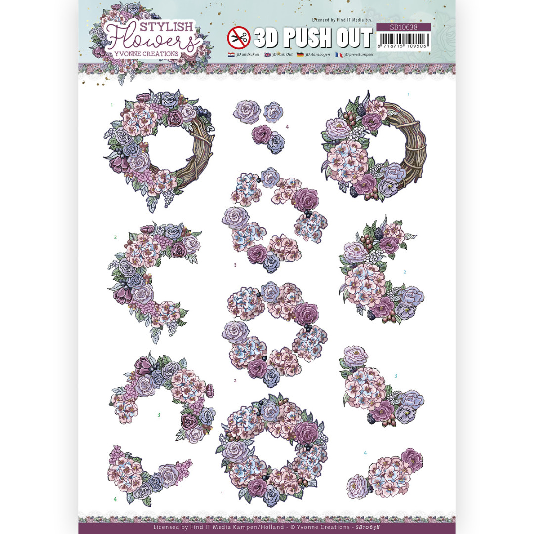 3D Push Out - Yvonne Creations - Stylish Flowers - Romantic Roses 3D Push Out - Yvonne Creations - Stylish Flowers - Romantic Roses