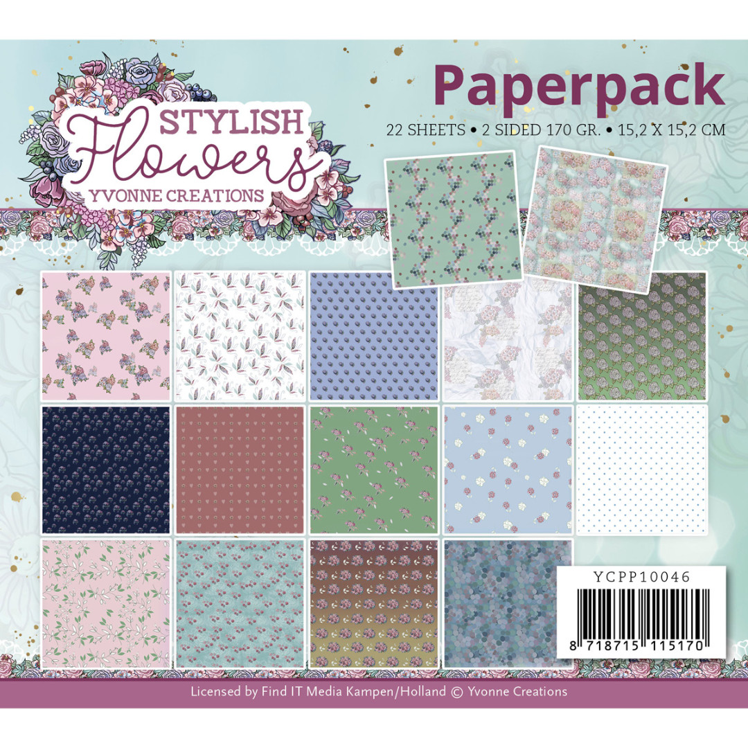 Paperpack - Yvonne Creations - Stylish Flowers Paperpack - Yvonne Creations - Stylish Flowers