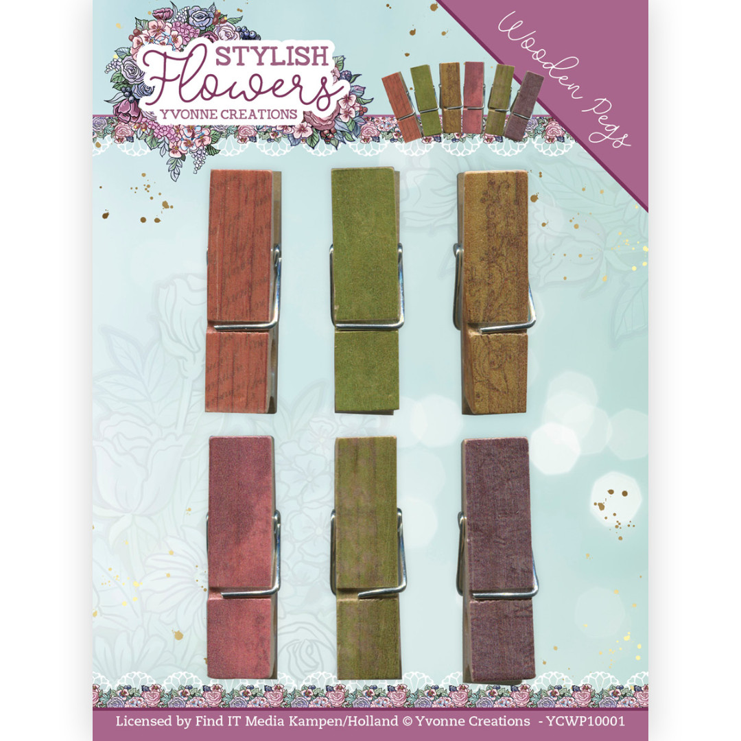 Yvonne Creations - Stylish Flowers - Wooden Pegs Yvonne Creations - Stylish Flowers - Wooden Pegs