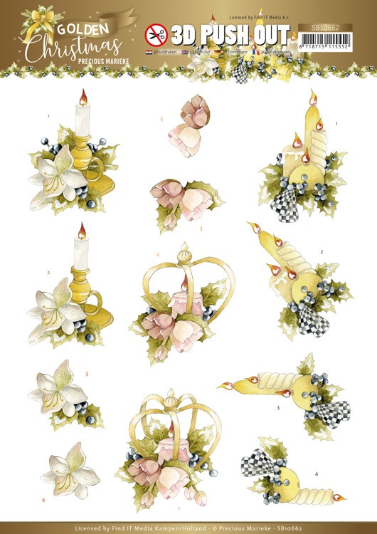 3D Push Out - Precious Marieke - Golden Christmas - Christmas Crown 3D Push Out - Precious Marieke - Golden Christmas - Christmas Crown