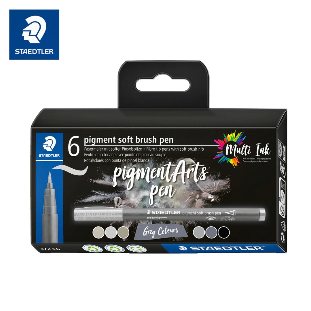 pigment Artsoft brush - kartonnen etui 6 st pigment Artsoft brush - kartonnen etui 6 st