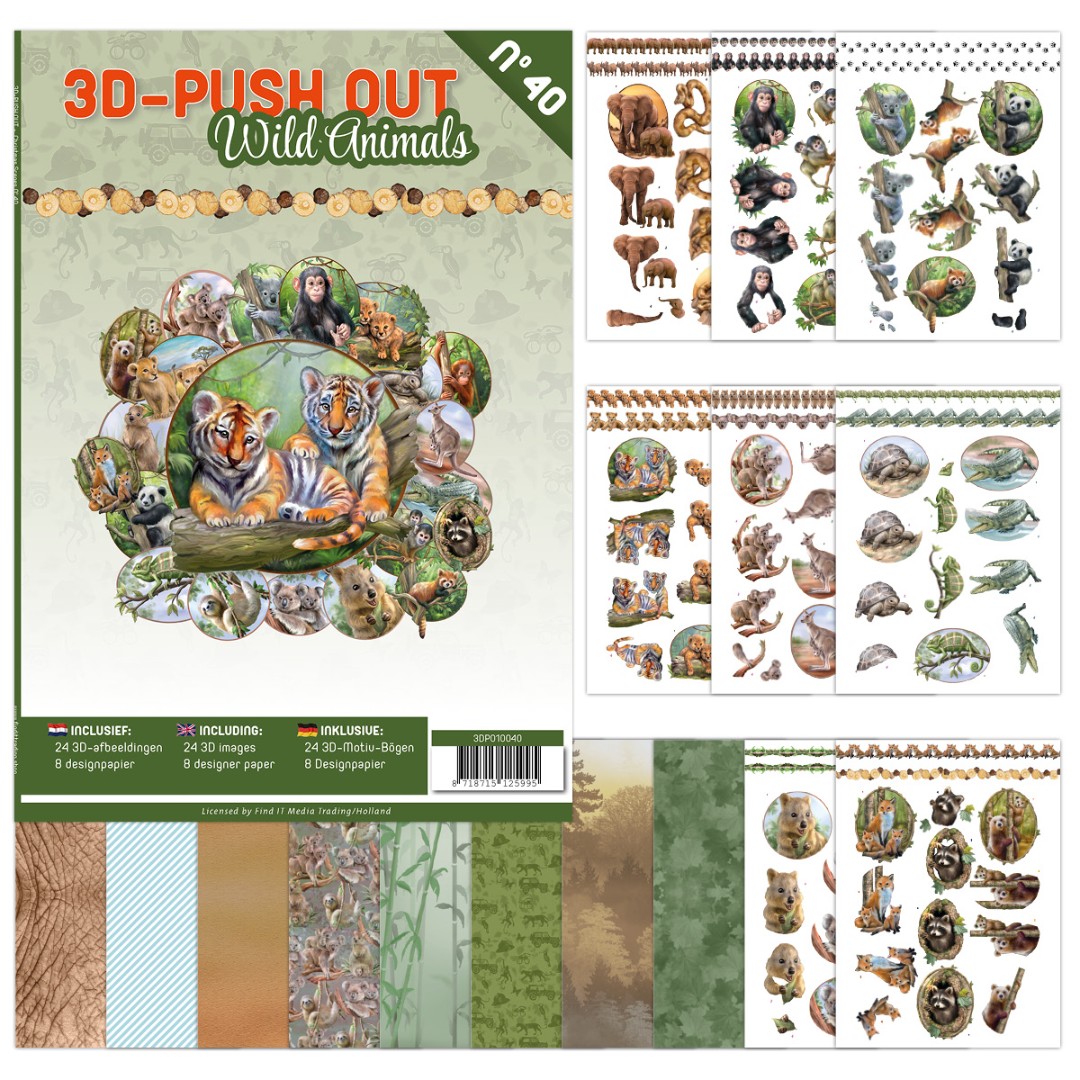 3D Push Out book 40 - Wild Animals 3D Push Out book 40 - Wild Animals
