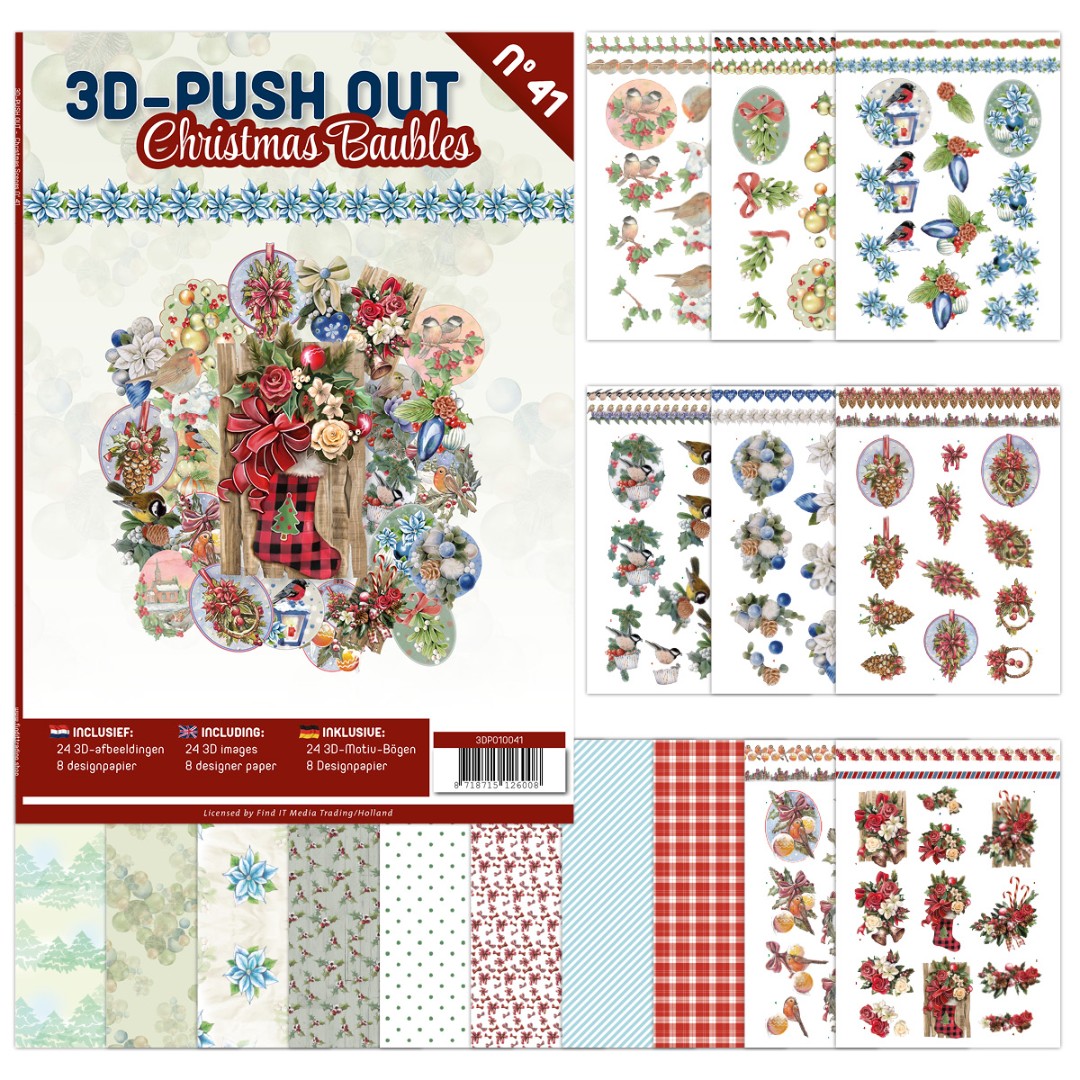 3D Push Out book 41 - Christmas Baubles 3D Push Out book 41 - Christmas Baubles