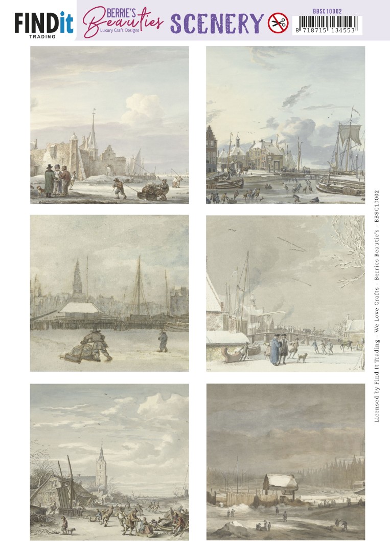 Push-Out Scenery - Berries Beauties - Vintage Dutch Winter Square Push-Out Scenery - Berries Beauties - Vintage Dutch Winter Square